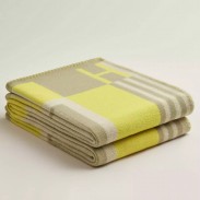 Hermes Ithaque Blanket in Tilleul Wool and Cashmere 