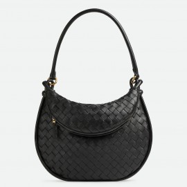 Bottega Veneta Gemelli Medium Bag in Black Intrecciato Lambskin