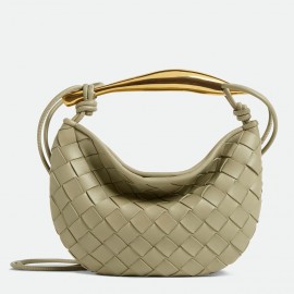 Bottega Veneta Sardine Mini Bag in Travertine Intrecciato Lambskin