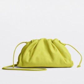 Bottega Veneta Mini Pouch with Strap in Kiwi Calfskin