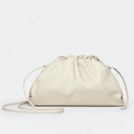 Bottega Veneta Mini Pouch with Strap in Ivory Calfskin