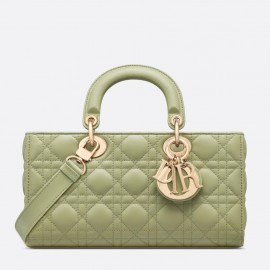 Dior Lady D-Joy Medium Bag In Ethereal Green Cannage Lambskin