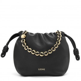 Loewe Mini Flamenco Purse Bag in Black Nappa Lambskin