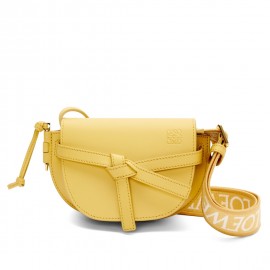 Loewe Gate Dual Mini Bag in Yellow Calfskin