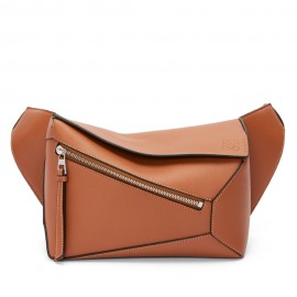 Loewe Small Puzzle Bumbag in Brown Calfskin 