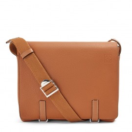 Loewe Military Messenger Bag in Brown Grained Calfskin 