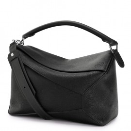 Loewe Puzzle Large Bag in Black Classic Calfskin