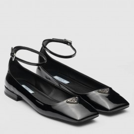 Prada Ballerinas In Black Patent Leather 