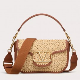 Valentino Alltime Shoulder Bag in Natural Raffia