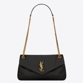 Saint Laurent Calypso Shoulder Bag In Black Lambskin