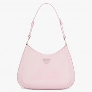 Prada Cleo Large Shoulder Bag In Pink Brushed Leather