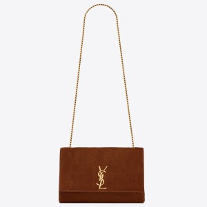 Saint Laurent Kate Reversible Medium Bag In Brown Suede and Leather