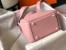 Hermes Lindy Mini Bag in Pink Clemence Leather with GHW
